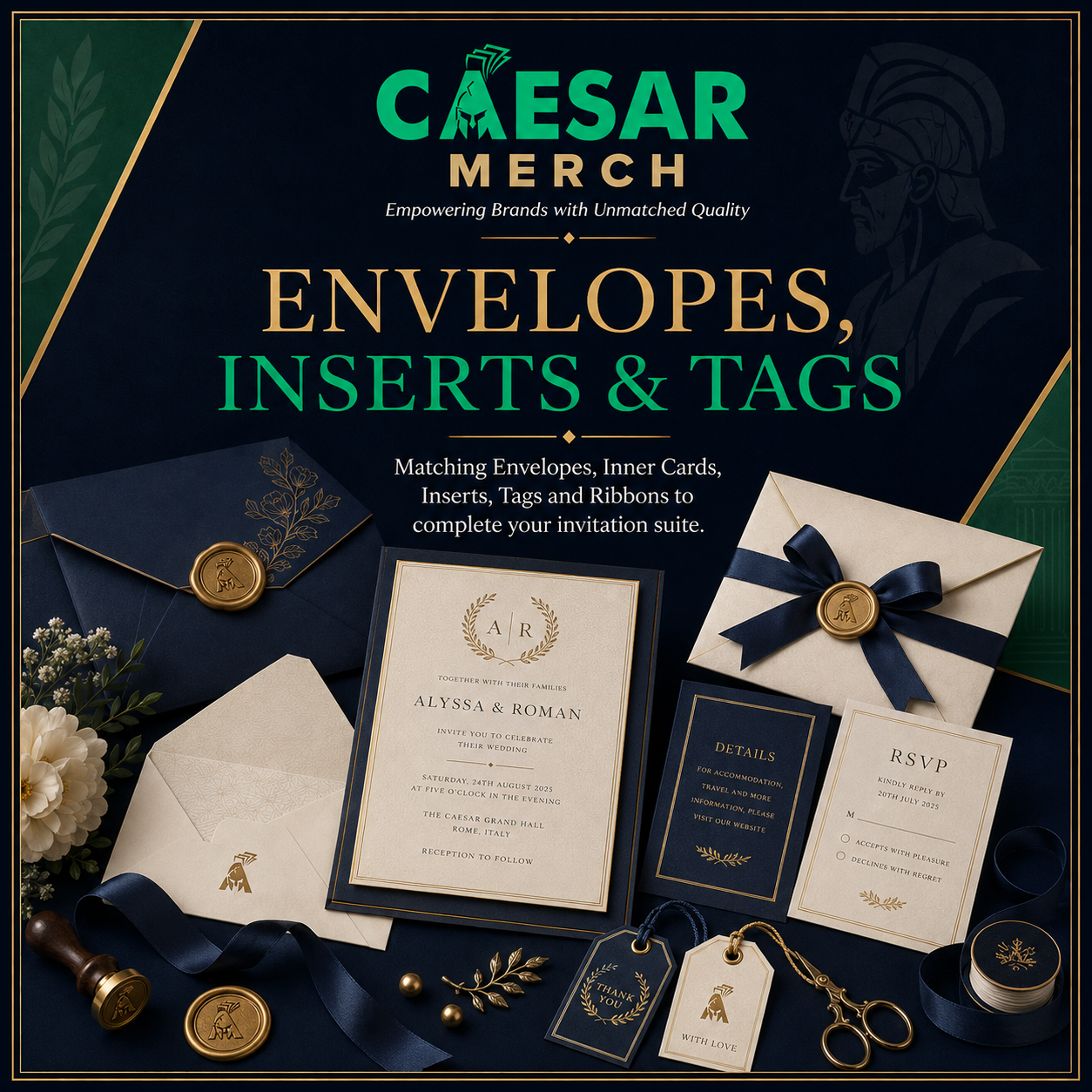 Envelopes, Inserts & Tags - Caesar Merch Lahore